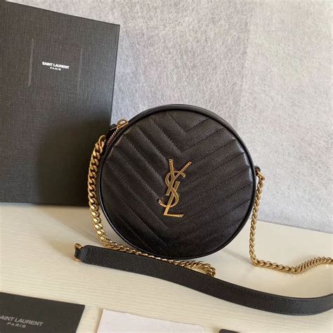 ysl vinyle round camera bag